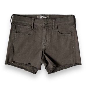 Express Mid-Rise Stretch Super Soft Black Jean Cut Off Shorts | EUC Size 2